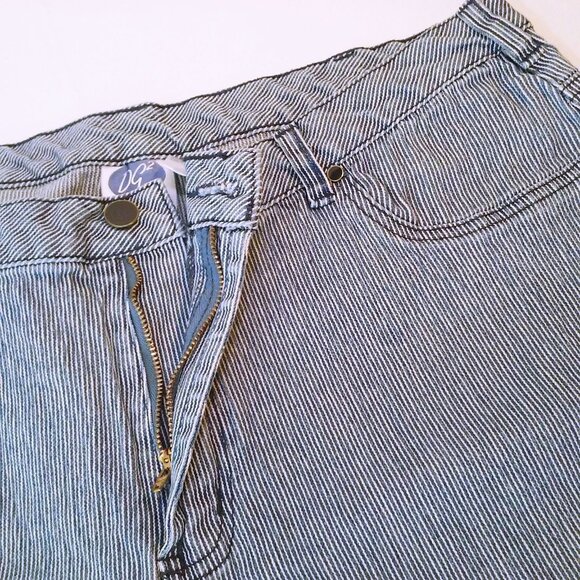 DG2 Diane Gilman Denim Mom Jeans -18WT Hickory Stripe Comfort Cropped Pants Blue - Picture 7 of 15